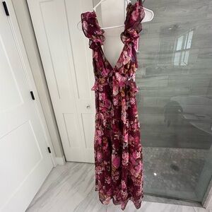 Aqua Pink and Purple Maxi Dress